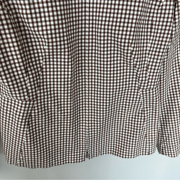 Theory Sculpture Grid Stretch Printed Zip Jacket Ivory Multi Tan Women’s 10 - Picture 7 of 15